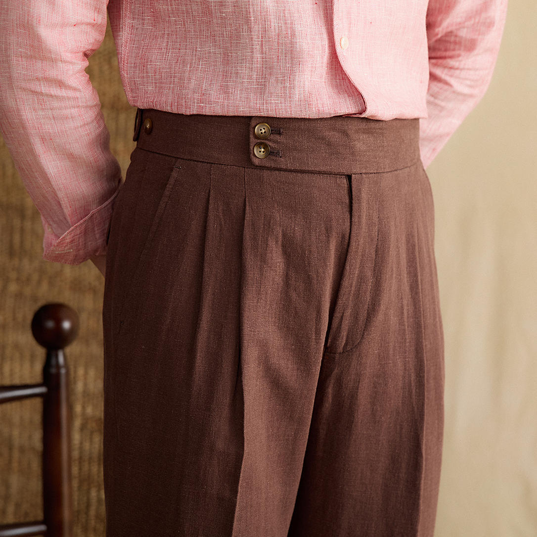 Noé | Pantalon lin taille haute