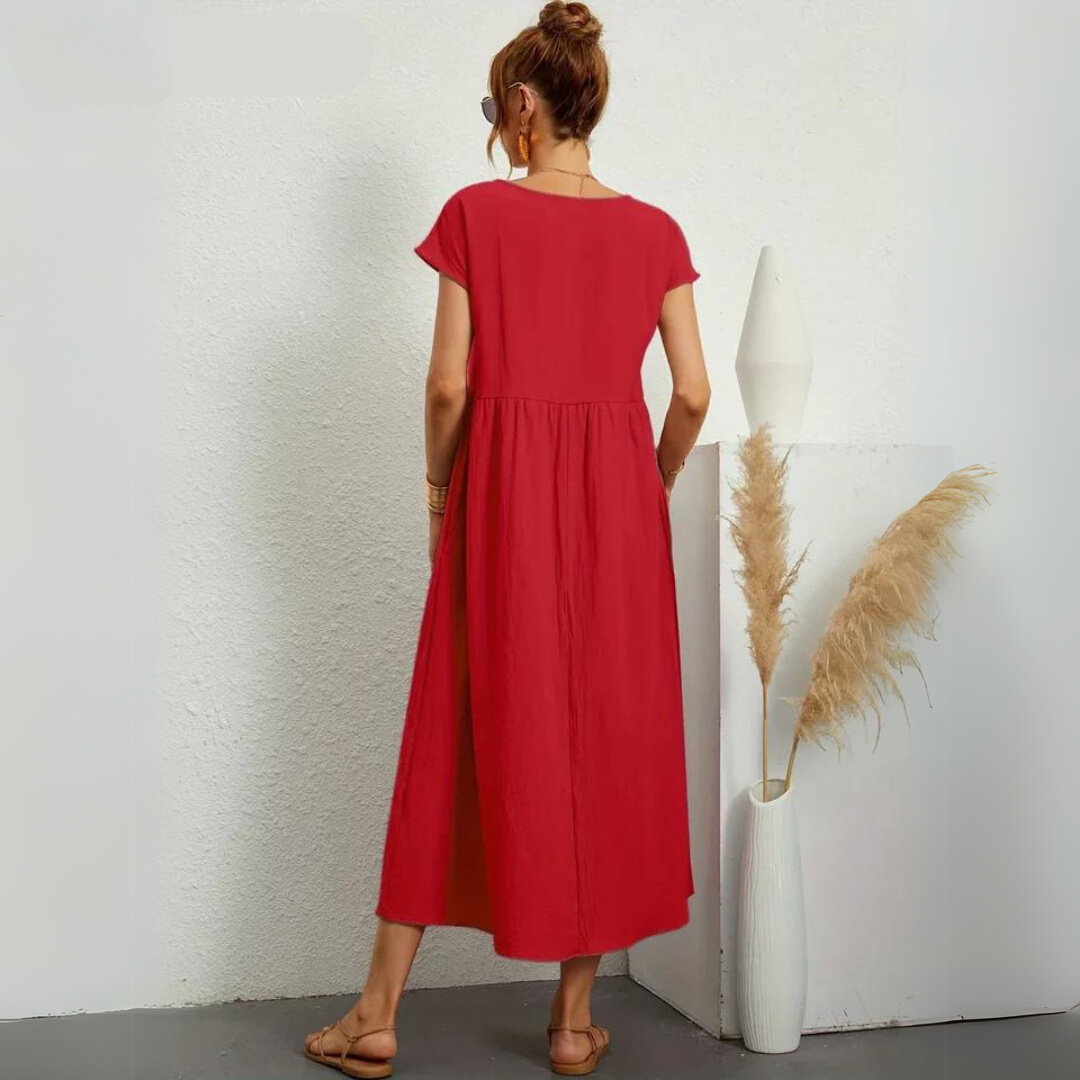 Isla | Robe Midi Décontractée 100% Coton Pur