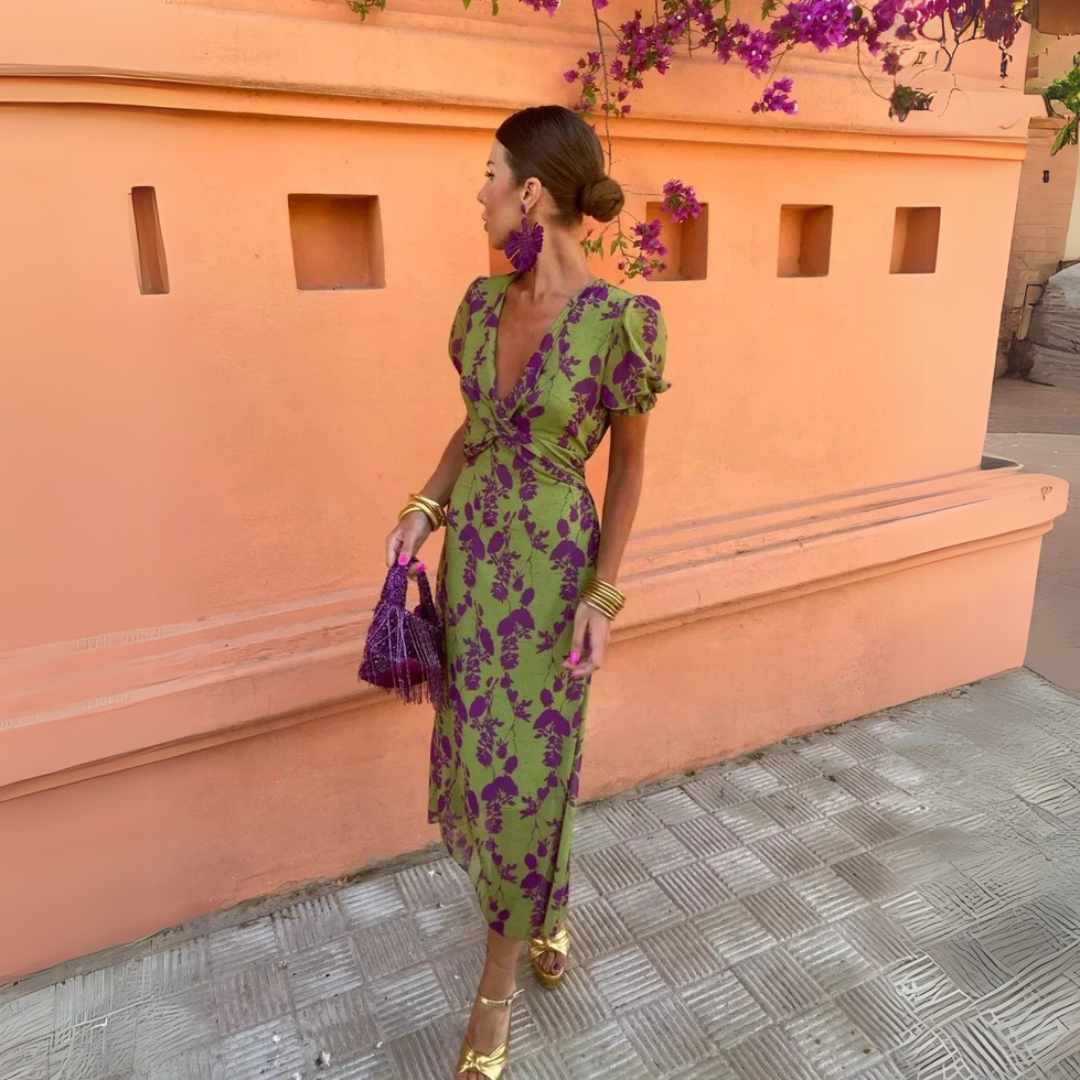 Danielle | Robe midi à imprimé floral