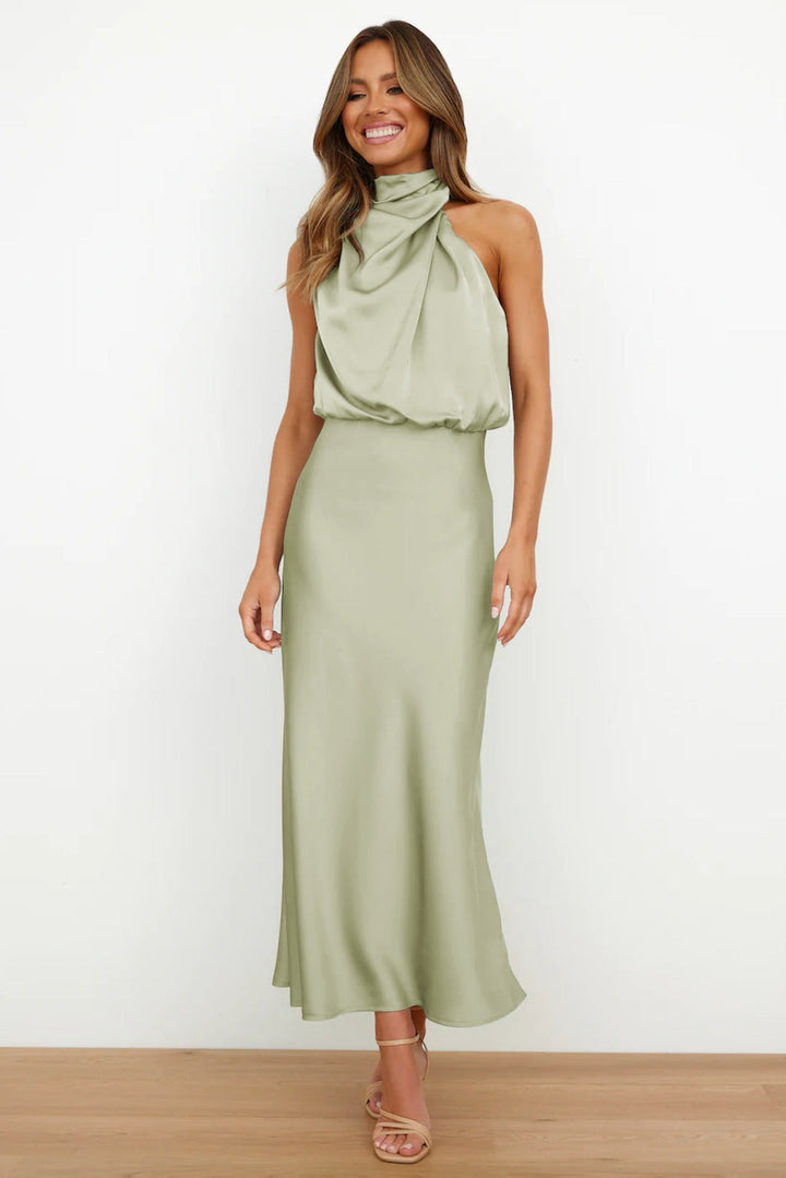 Benthe | Robe midi à épaules dénudées