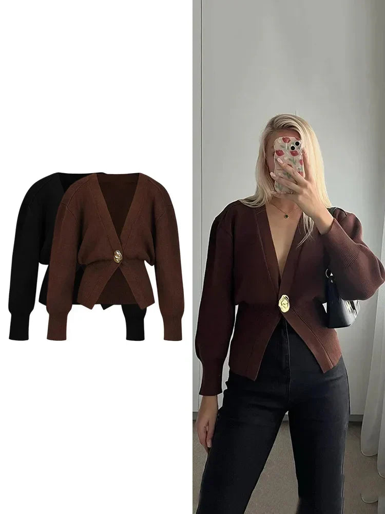 Flavie | Cardigan Bouton Doré