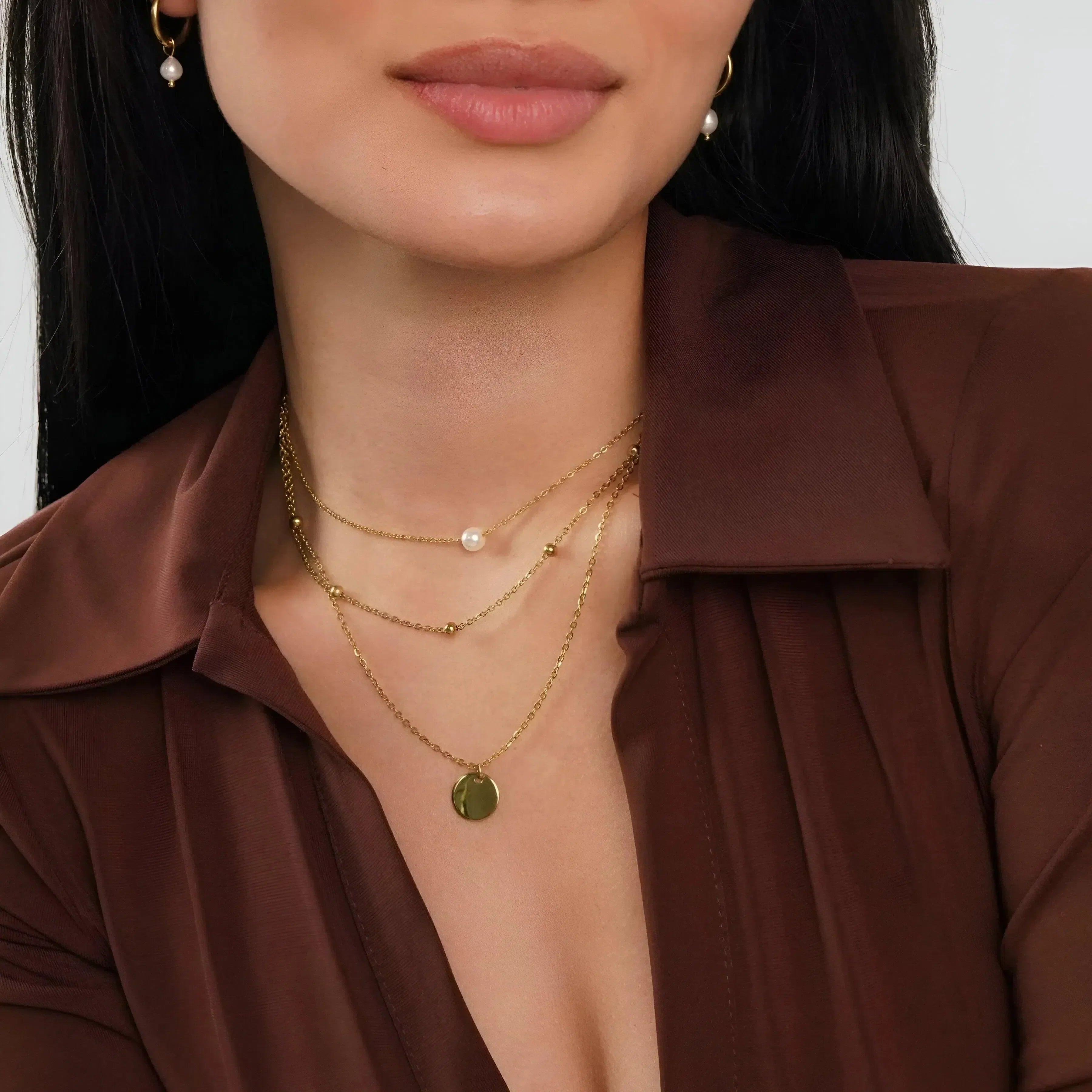 Soléa | Collier pendentif à disques superposés
