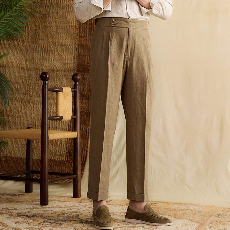 Noé | Pantalon lin taille haute