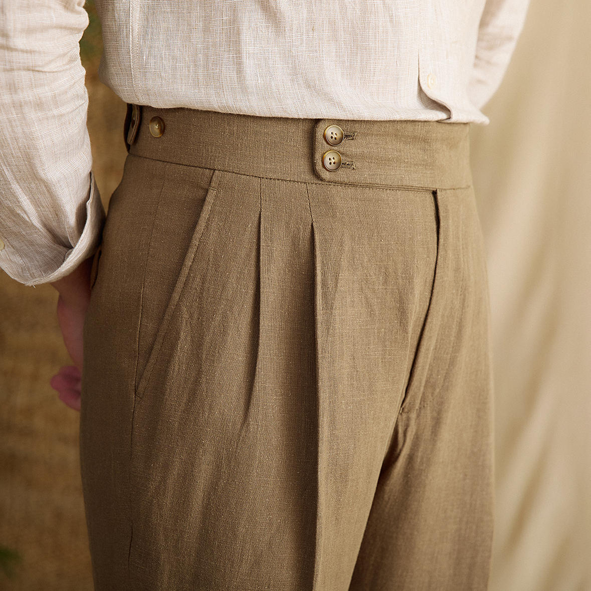 Noé | Pantalon lin taille haute